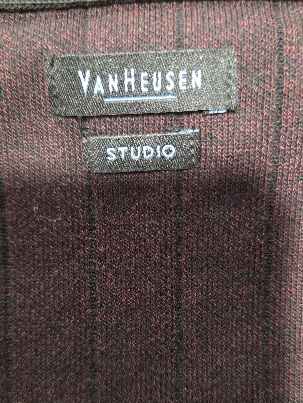 V-Neck Ribbed Sweater with Subtle Stripe - Picture 3 of 5